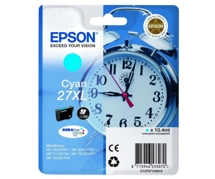 Tusz EPSON 27XLC Cyan 1100str. C13T27124012